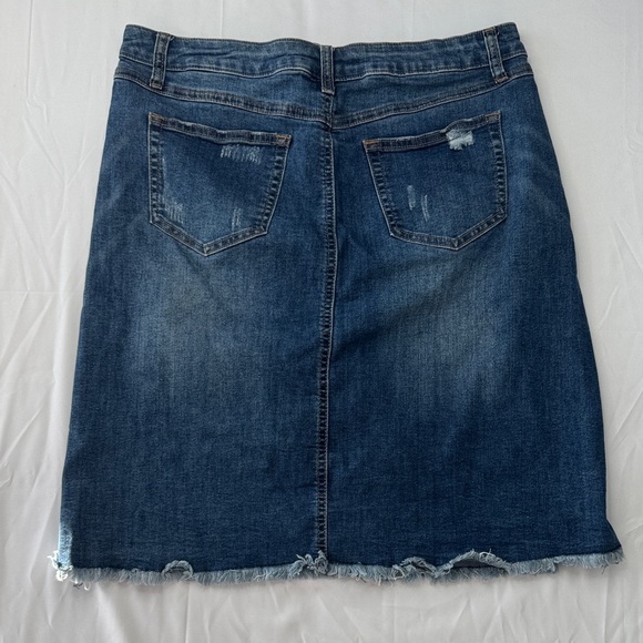 1946 brand size 10 distressed Classic Blue Denim Pencil denim Jean Skirt - Picture 8 of 8